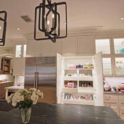 Pantry with motion activated LED light