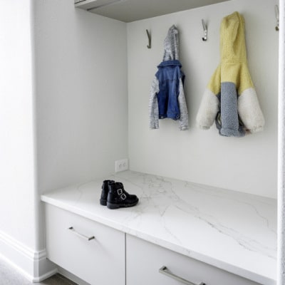 Butler\'s pantry turned mudroom space