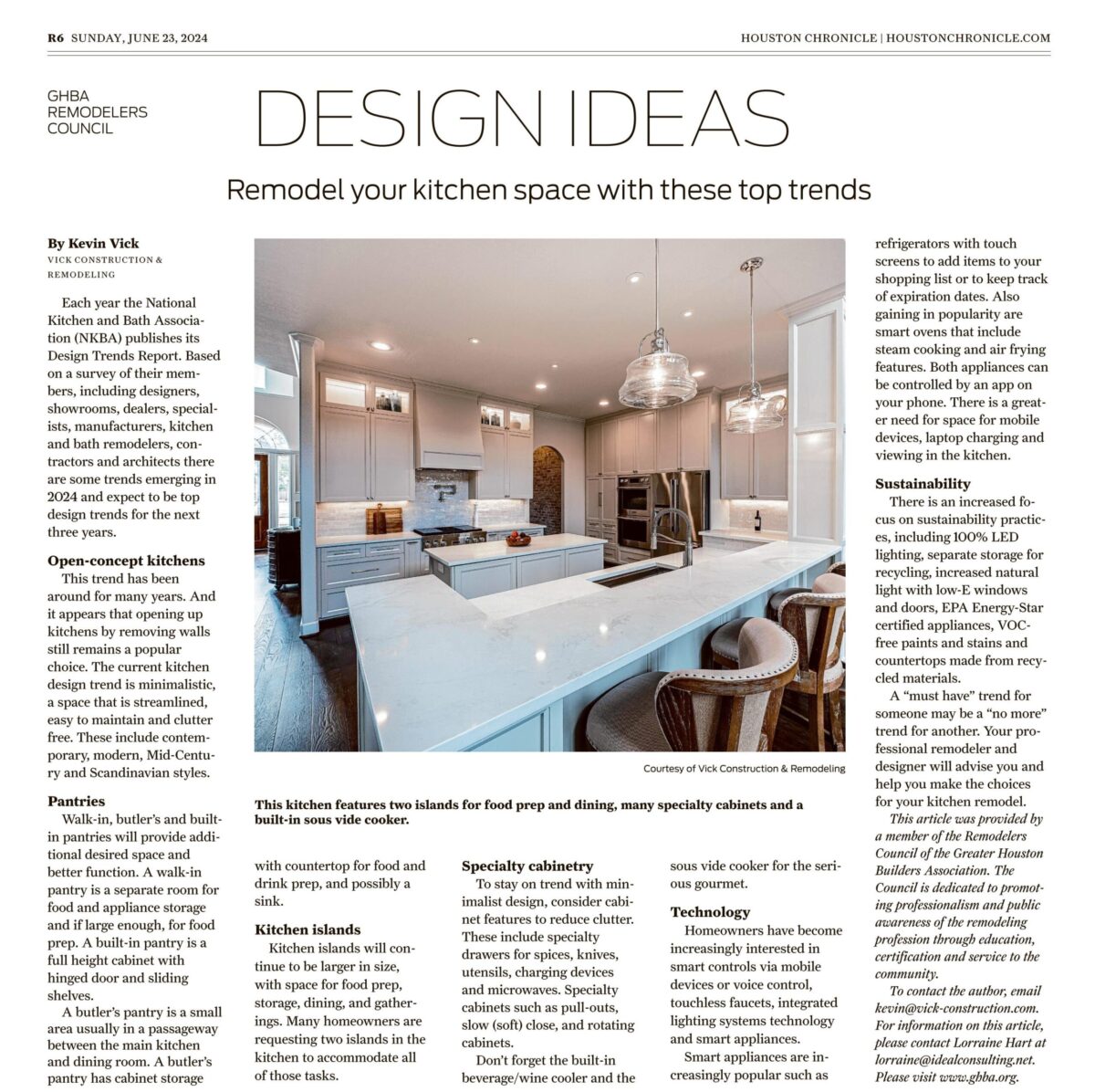 2024 Kitchen Design Trends - Sugar Land - Vick Construction & Remodeling